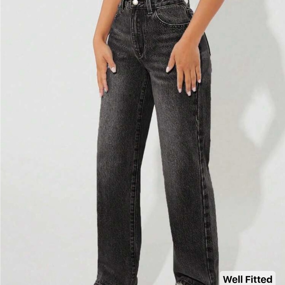 SHEIN Charcoal Straight Leg Women's Jeans